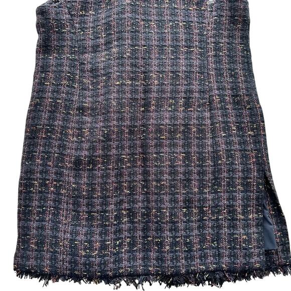 Chico's Elongated Tweed Shimmer Vest Size 1 Navy Pink Spring Summer - Picture 8 of 9
